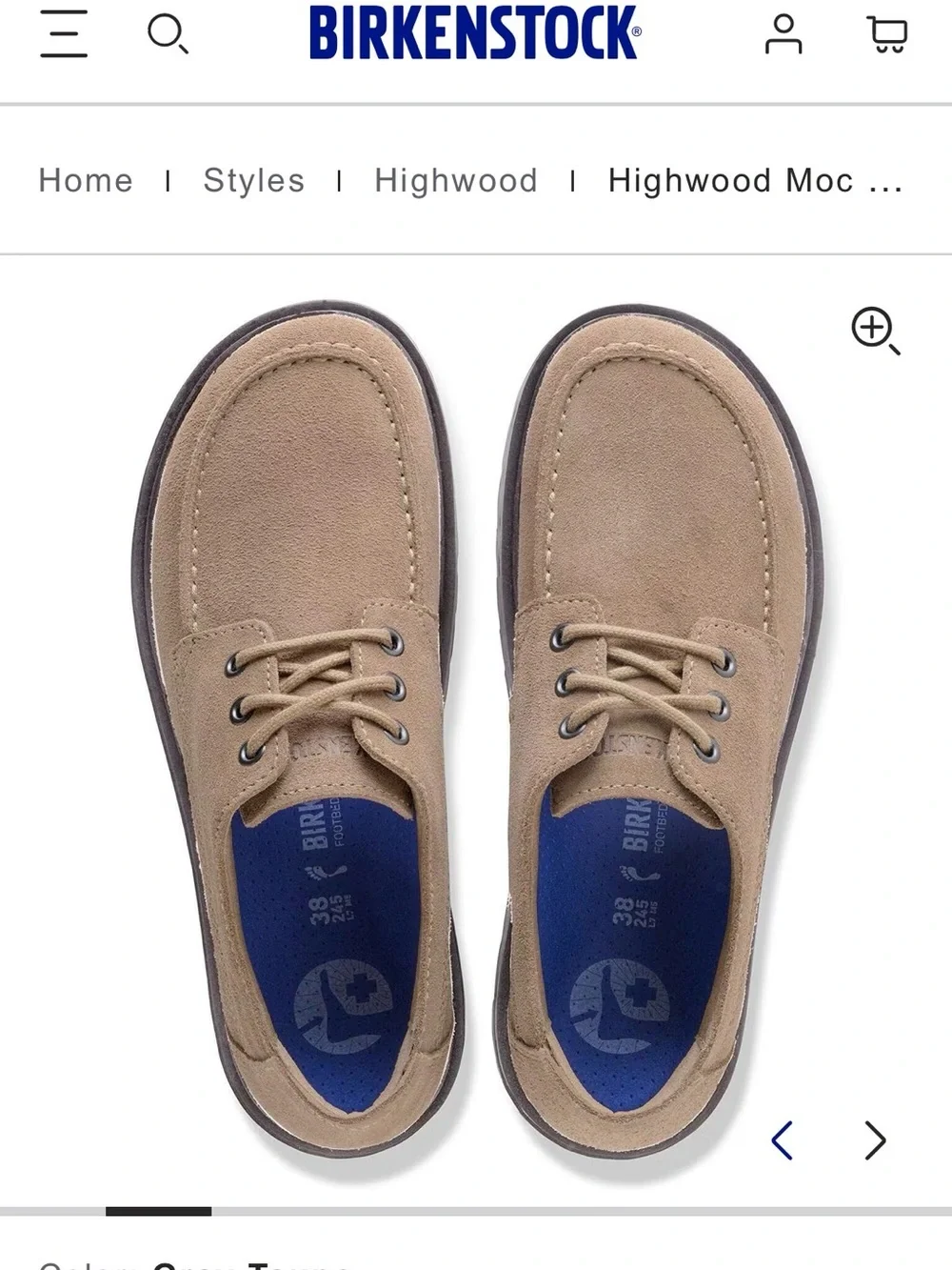 Birkenstock Men's Highwood Moc Lace Suede Leather size 8